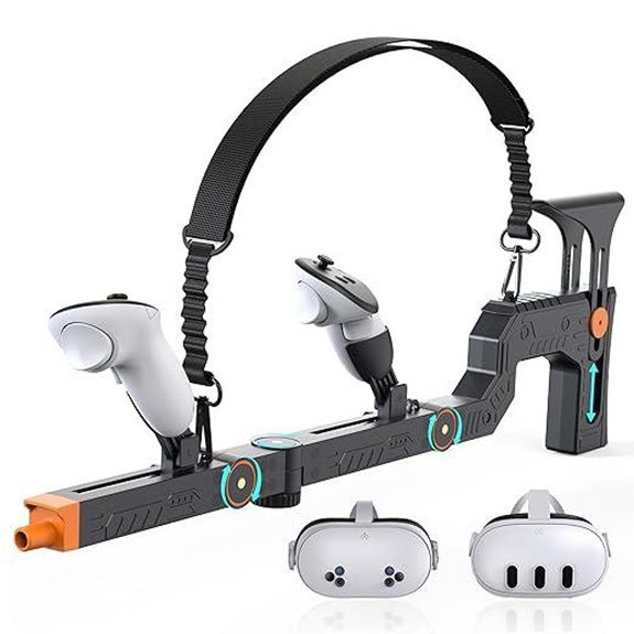 VR Gun Stock for Meta Quest 3 with Straps and Grips