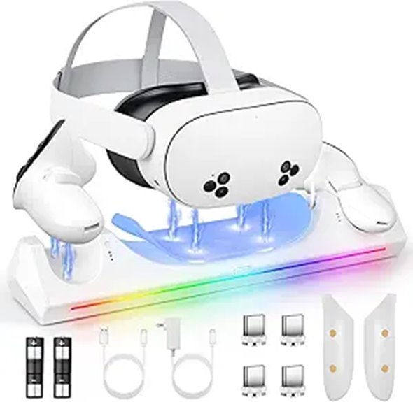 Meta Quest 3S VR Charging Dock with Batteries and Cables
