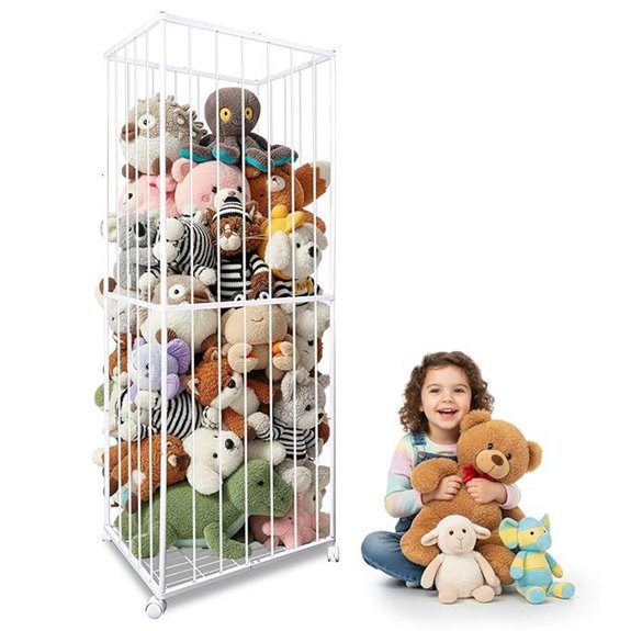 Large Metal Toy Storage Organizer with Wheels