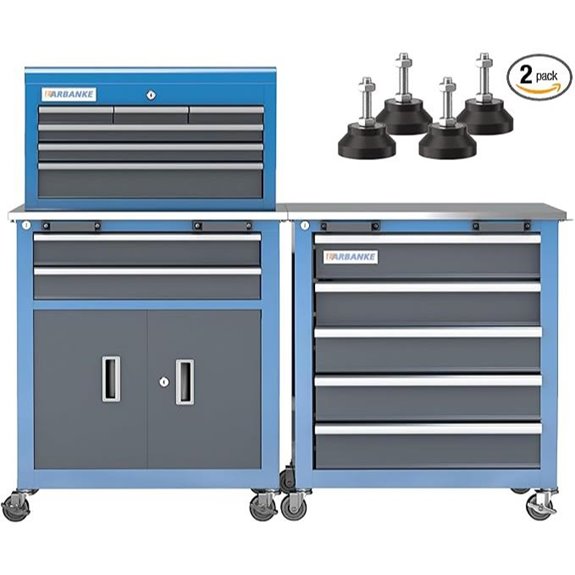 LARBANKE Tool Chest with Drawers Wheels & Tabletop