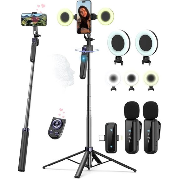 Vlogging Kit for iPhone/Android with Tripod and Microphones