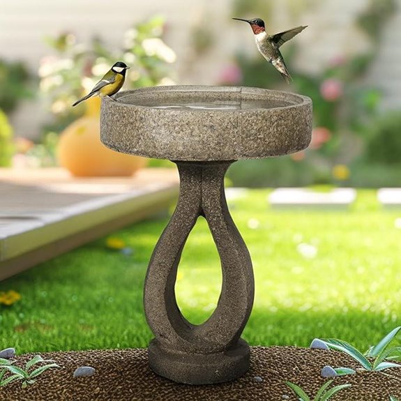 15 Best Concrete Garden Statues That Will Elevate Your Outdoor Space 9 Skyfire 21.8” Modern Concrete Birdbath with Pedestal