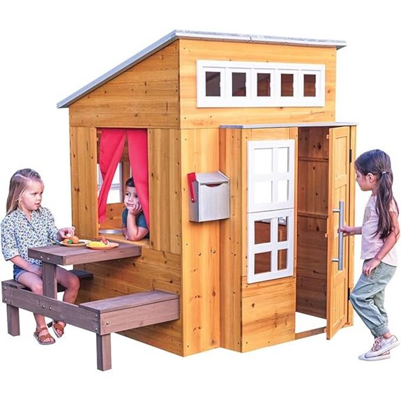 15 Best Outdoor Wooden Playhouses for Kids That Are Safe and Durable 9 KidKraft Modern Outdoor Wooden Playhouse Set