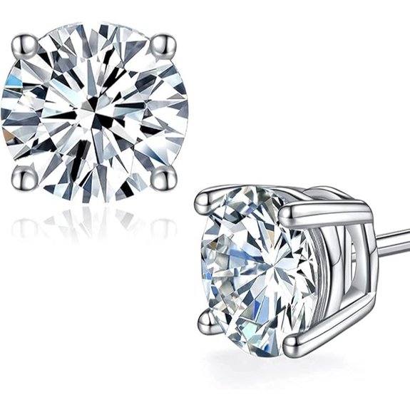 Moissanite Sterling Silver Stud Earrings for Women