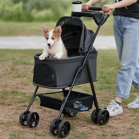 3-in-1 Pet Stroller with Removable Carrier