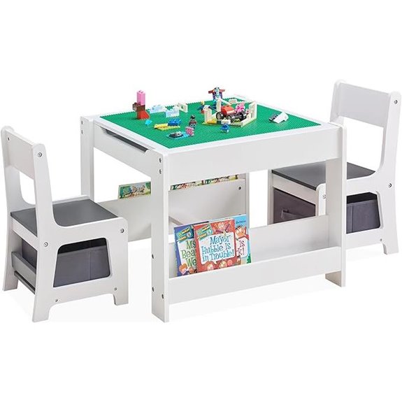 15 Best Kids’ Wooden Table Sets That Are Perfect for Play and Learning 3 Kids 4-in-1 Wooden Activity Table with Storage
