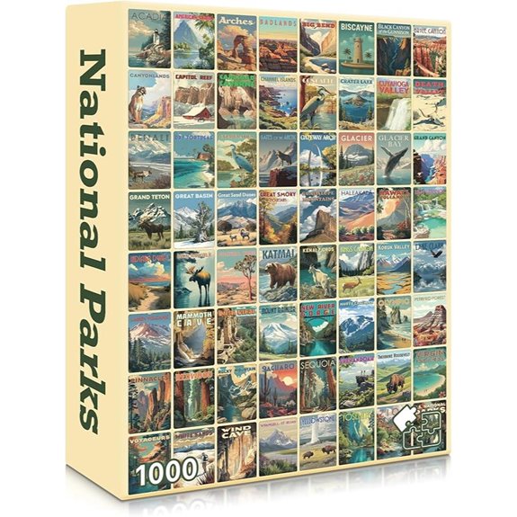 National Parks 1000-Piece Jigsaw Puzzle with Bonus Poster
