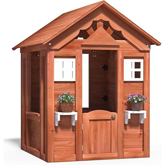15 Best Outdoor Wooden Playhouses for Kids That Are Safe and Durable 7 Kids Outdoor Playhouse for Ages 3-10 in Natural Wood