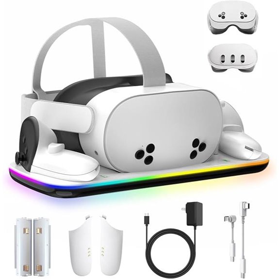 12 Best Magnetic Charging Systems for VR Controllers in 2026 3 Oculus Quest 3 Charging Dock with RGB Indicator