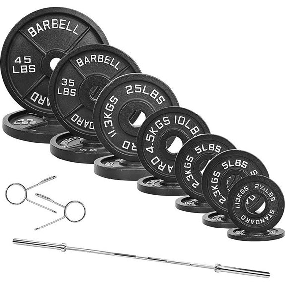 Fitvids Olympic 2-Inch Cast Iron Barbell Set
