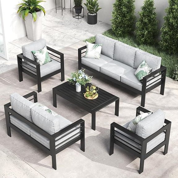 outdoor aluminum patio set