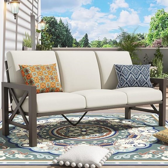 Natural Expressions 3-Seat Patio Sofa with Cushions