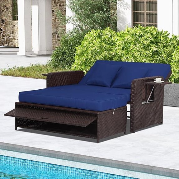 outdoor daybed with adjustable back