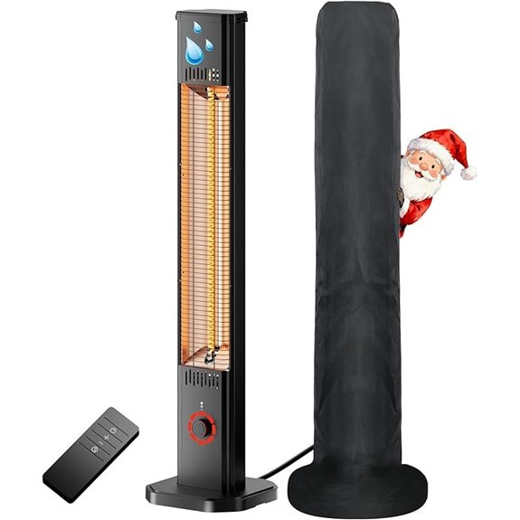 Outdoor Infrared Patio Heater with Timer and Cover