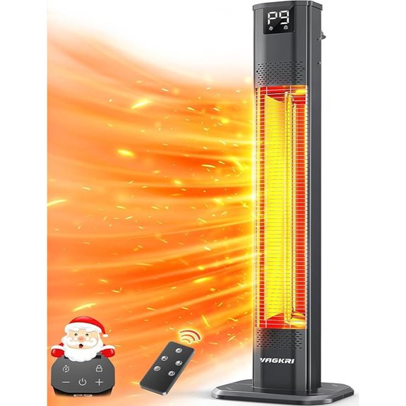 15 Best Electric Patio Heaters for Cozy Outdoor Spaces in 2026 7 VAGKRI Infrared Outdoor Patio Heater with Remote