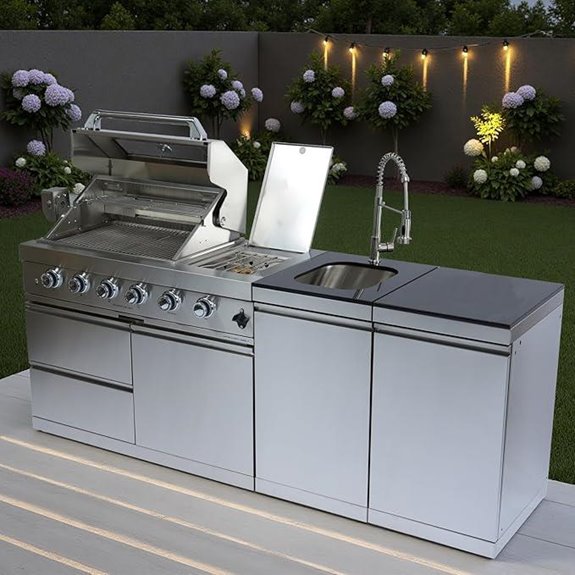 15 Best Modular BBQ Islands for a Stylish and Functional Outdoor Kitchen 6 Outdoor Kitchen with 4-Burner Grill Sink & Storage