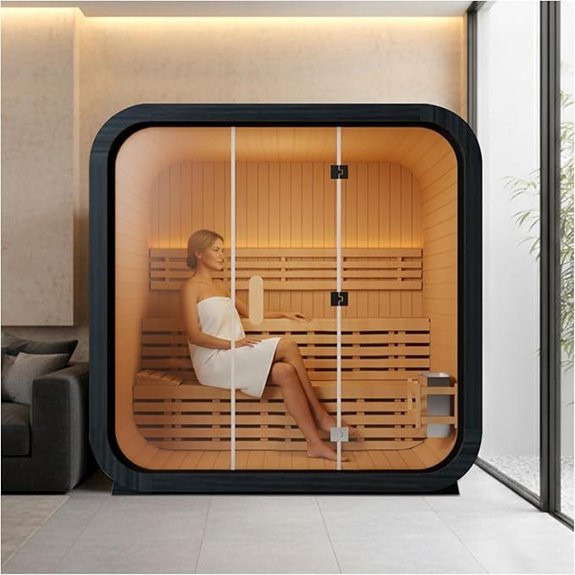 Outdoor Steam Sauna for 4-6 Persons with Stove