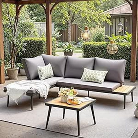 outdoor sectional sofa with table