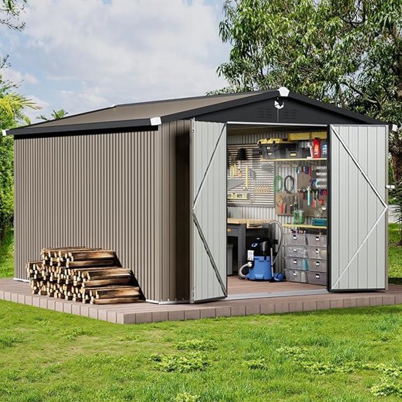 10x12 ft Outdoor Waterproof Metal Storage Shed