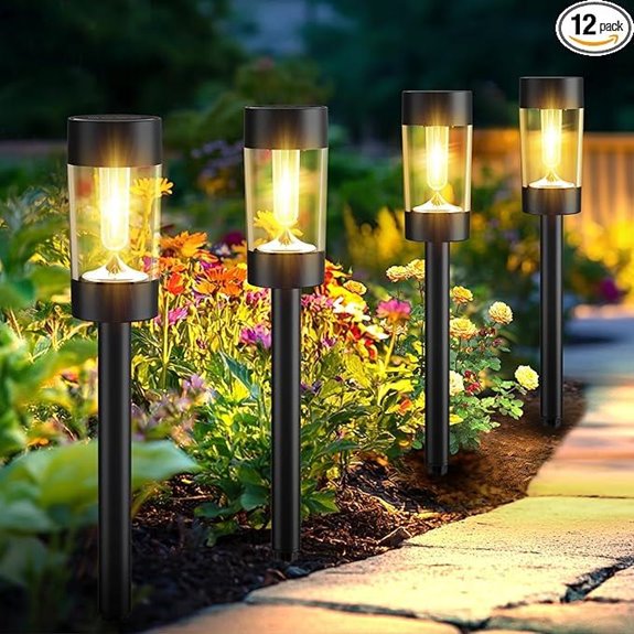 Waterproof Solar Pathway Lights 12 Pack Outdoor Decor