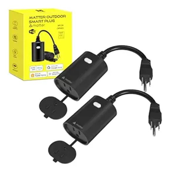 Minoston Outdoor Smart Plug 2-Pack Waterproof Wi-Fi Compatible