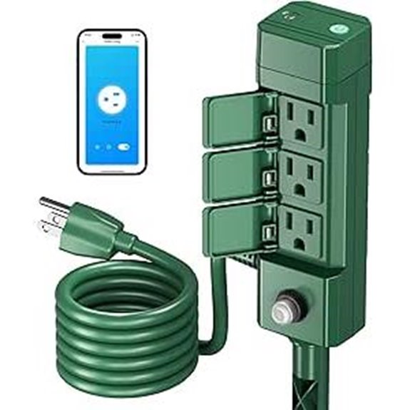 HBN Waterproof Outdoor WiFi Smart Plug with 6 Outlets