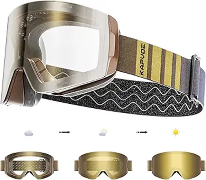KAPVOE Photochromic Ski Goggles UV400 Anti-Fog
