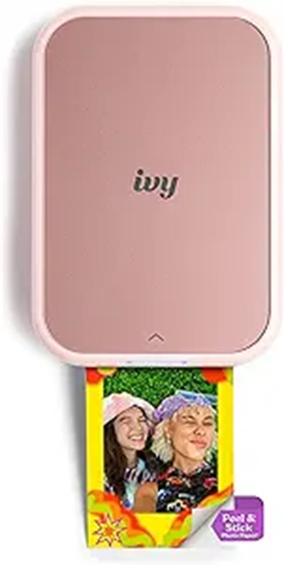pink compact photo printer
