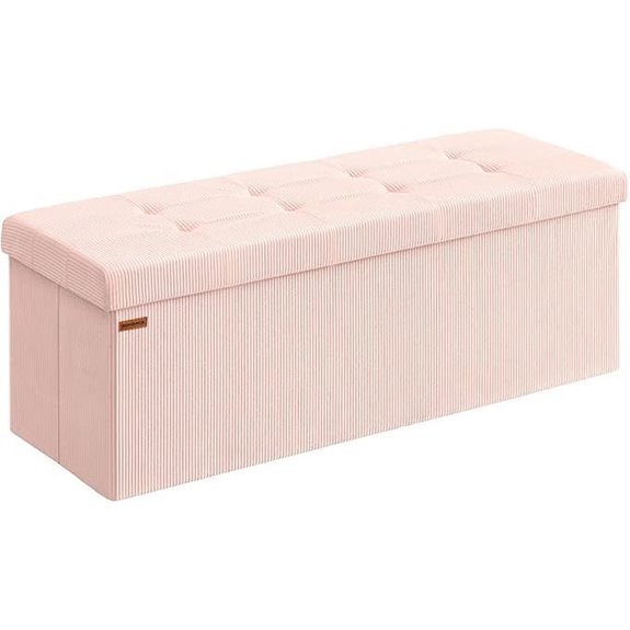 SONGMICS Mazie Storage Ottoman Bench Pink