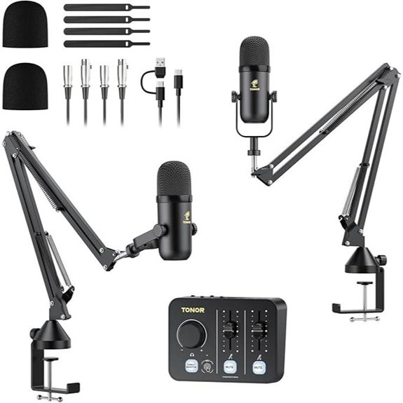 TONOR Podcast Bundle with Microphones and Mixer