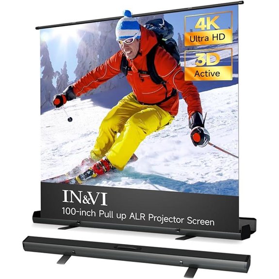 Portable Outdoor Projector Screen with 178° Viewing