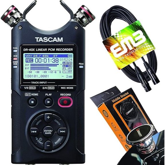 TASCAM DR-40X 4-Channel Recorder & USB Interface Bundle