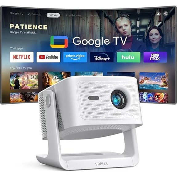 Google TV 4K Portable Projector with WiFi & Bluetooth