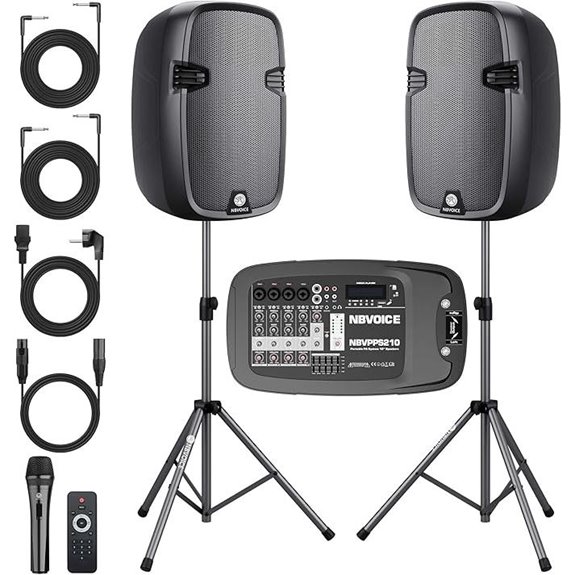 600W Portable PA System with Mixer & Bluetooth