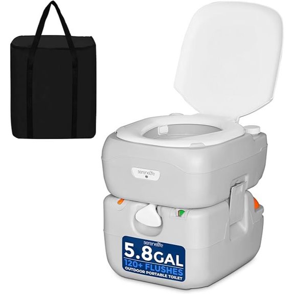 15 Best Portable Toilets for Camping in 2026 4 SereneLife 5.8 Gal Portable Camping Toilet with Waste Tank