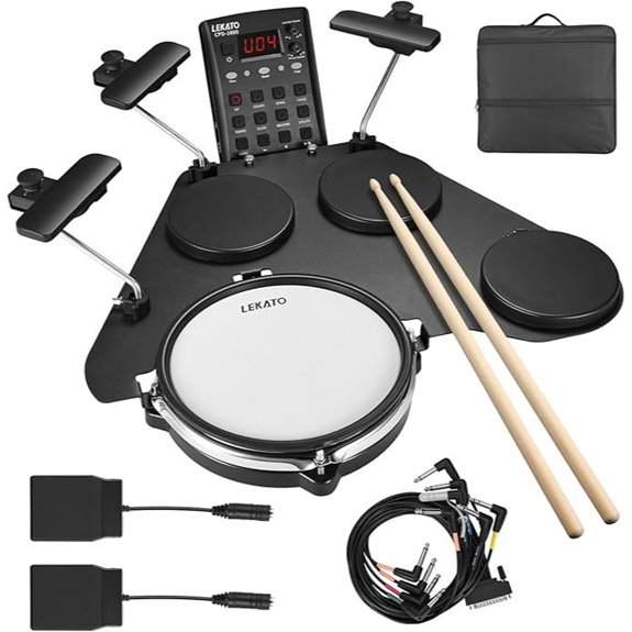 LEKATO Portable Electronic Drum Set with 220+ Sounds