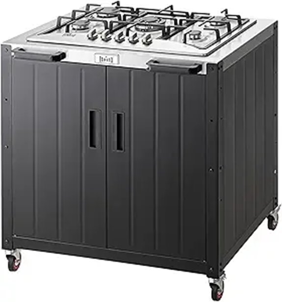 Portable 5-Burner Gas Grill with Cabinet