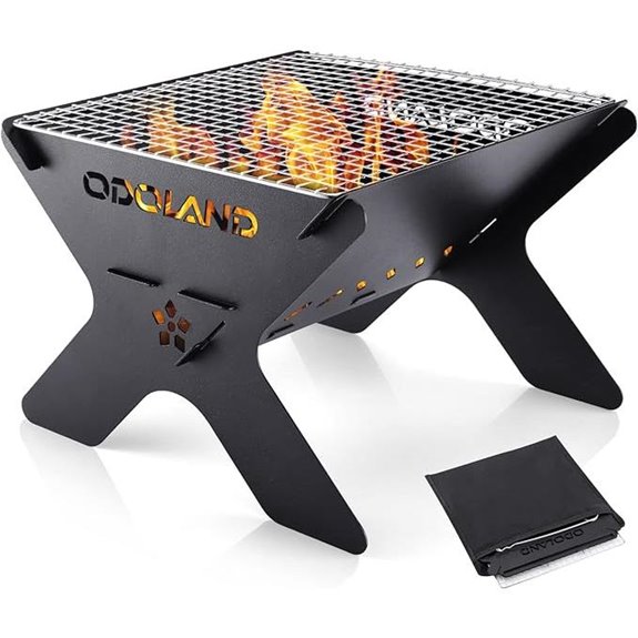 Odoland Portable Folding Camping Firepit Grill