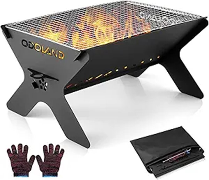 Odoland Portable Folding Camping Grill with Carry Bag