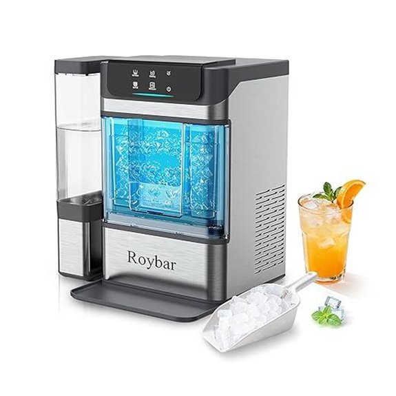 LED Touch Screen Portable Nugget Ice Maker with Water Tank