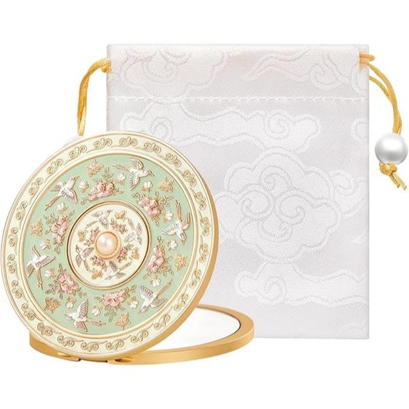 15 Best Premium Compact Mirrors That Combine Elegance and Functionality 7 Mini Travel Makeup Mirror with Storage Pouch