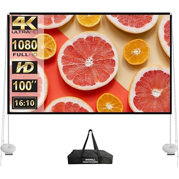 Portable 100 Inch Outdoor Projector Screen with Stand