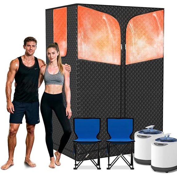 portable sauna with chairs