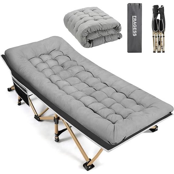 Portable Camping Cot with Thick Mattress