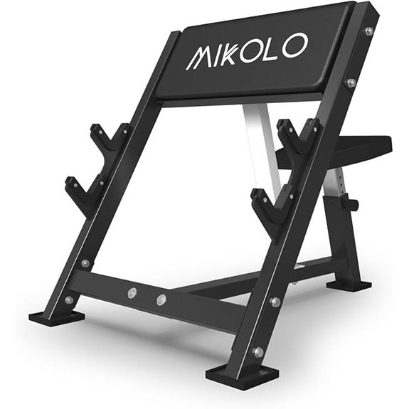 Mikolo Preacher Curl Bench with Bar Holders