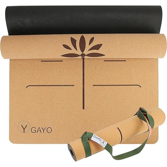 Y O Gayo Premium Cork Yoga Mat with Support