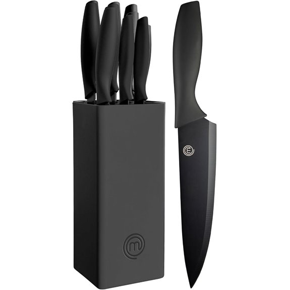 MasterChef Knife Set with Block and Soft Touch Handles