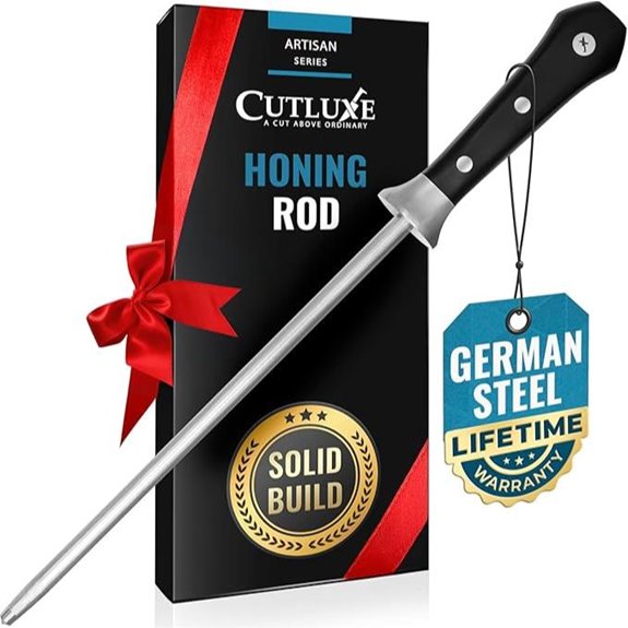 Cutluxe Honing Rod Knife Sharpener 10 Steel