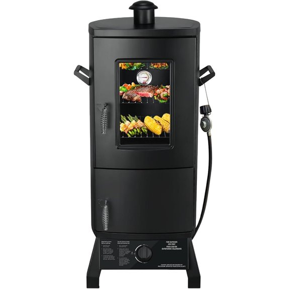 Propane Vertical Smoker with Shelves Thermometer & Cover