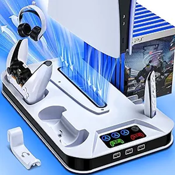 15 Best Cooling Stands for PS5 in 2026 to Keep Your Console Cool and Performance-Ready 12 PS5 Cooling & Charging Station with USB Hubs
